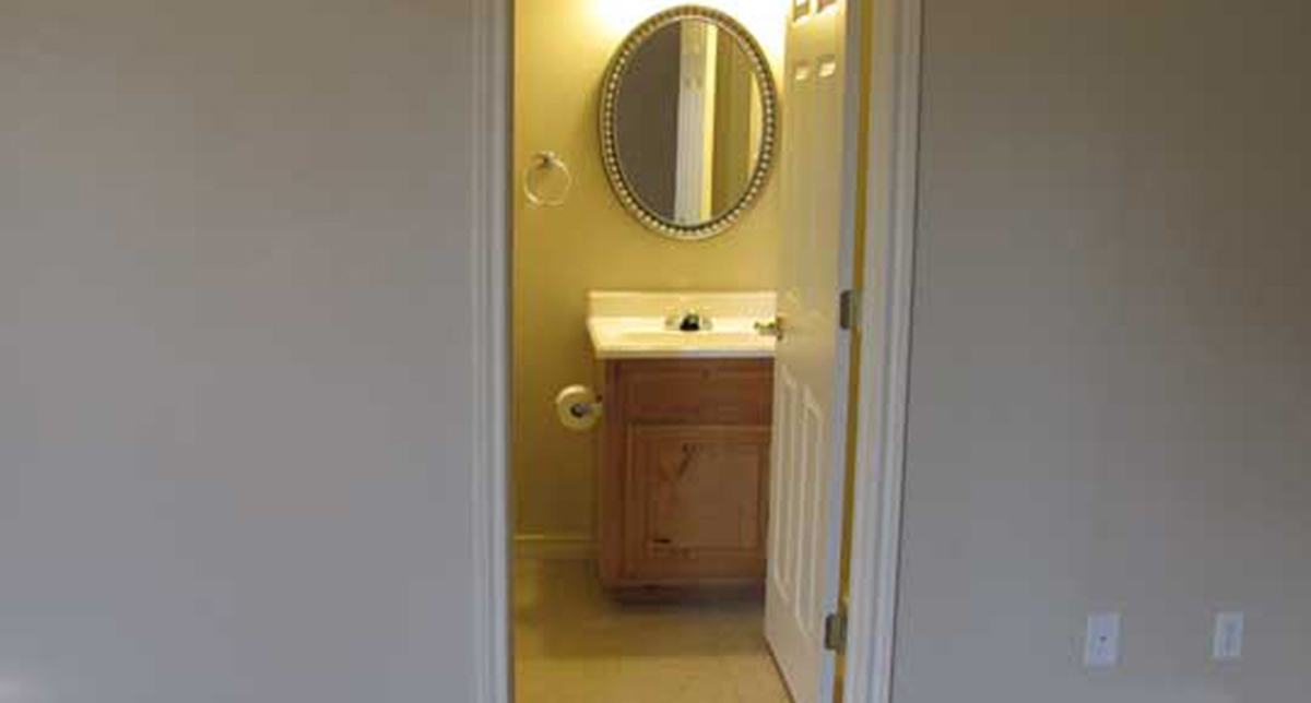 a peak at the bathroom area