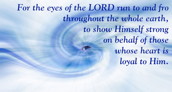 an eye in the swirling clouds, depicting the eye of god